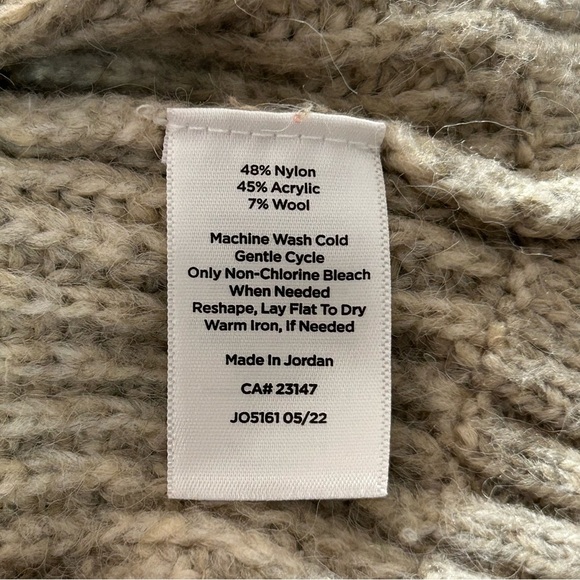 Talbots Sweater V-Neck Split Hem Women's Tan Size Medium Shawl Collar - Picture 4 of 7